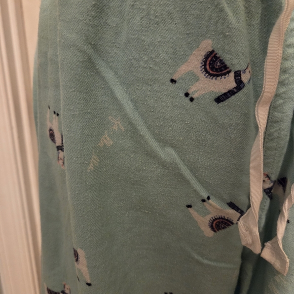 J. Crew Mint Green Pajama Pants with Llama Print - Picture 3 of 6